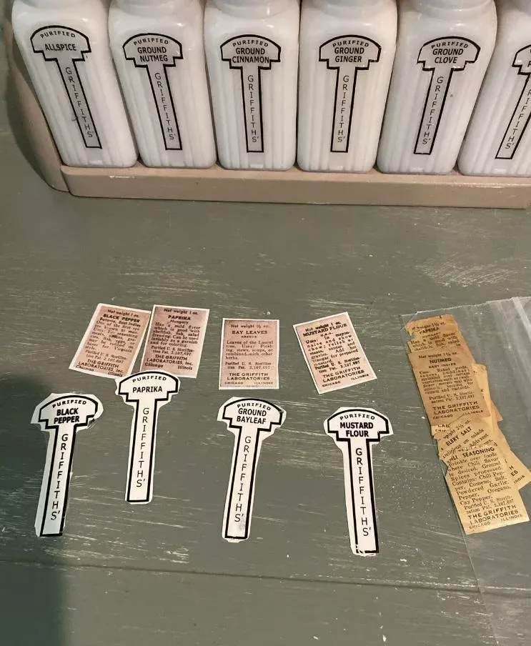 1940's Griffith Laboratories Spice Jars-Set of 12 | Chairish
