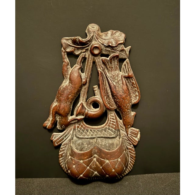 This solid bronze match holder made in 1870 is a rare find. Hang by the fireplace or just hang where it can be admired. A...