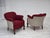 Danish Armchair in Red and Light Grey Wool and Oak, 1950s For Sale - Image 15 of 18