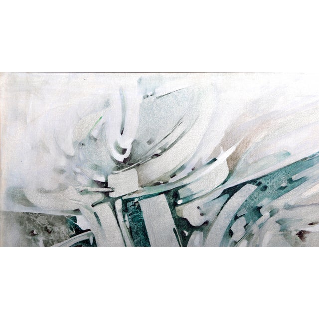 Abstract Abstraction, Signed Oil Painting by Jacques Zimmermann For Sale - Image 3 of 3