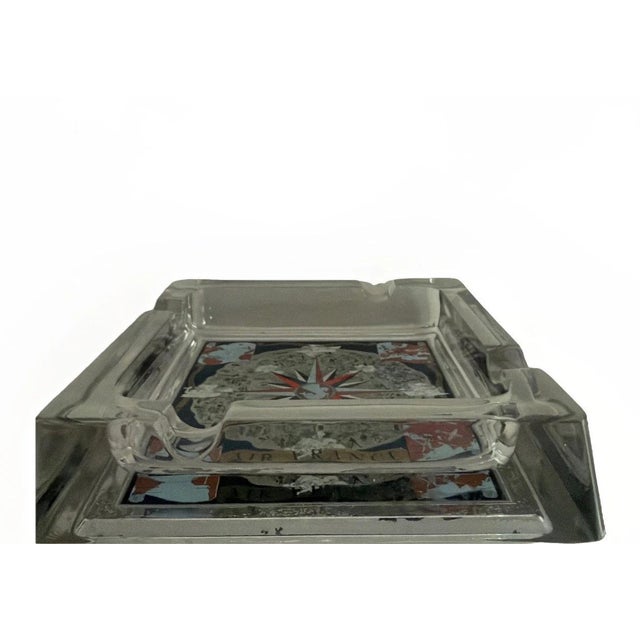 French Vintage Air France Ashtrays / Cendriers - Including Classic Lucien Boucher Map For Sale - Image 3 of 7