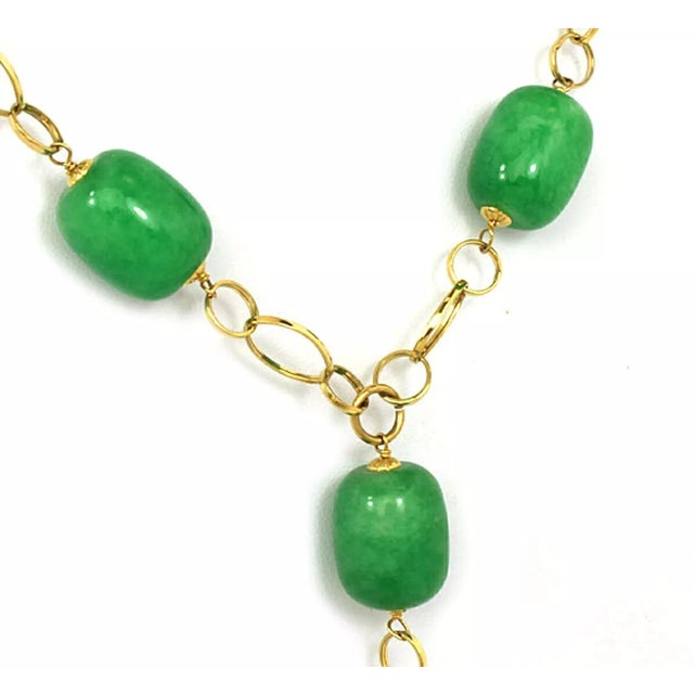 Contemporary Enzo Liverino 18k Yellow Gold Cluster Bead Long Lariat Necklace For Sale - Image 3 of 4