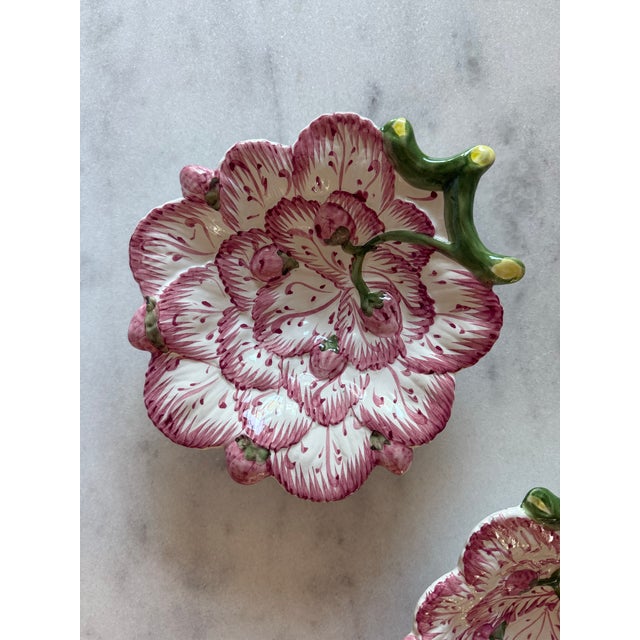 Majolica Vintage Neuwirth Majolica Strawberry Plates - a Pair For Sale - Image 4 of 8