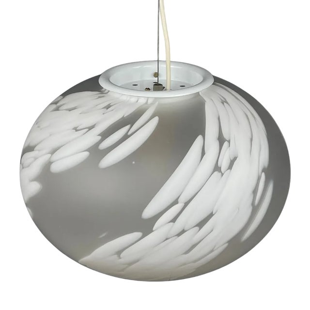 Vintage Swirl Murano Glass Pendant Lamp in Vetri Murano, Italy, 1970s For Sale
