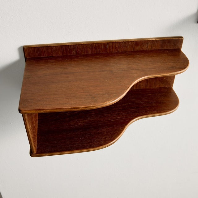 Brown Teak Floating Nightstands, 1960s, Set of 2 For Sale - Image 8 of 14