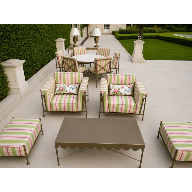 Gold Jerome Outdoor Sofa in Reed Brass Finish by Michael Taylor For Sale - Image 8 of 11