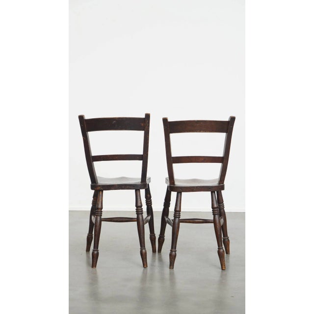 Antique English Oxford Dining Chairs, Set of 4 For Sale - Image 4 of 14