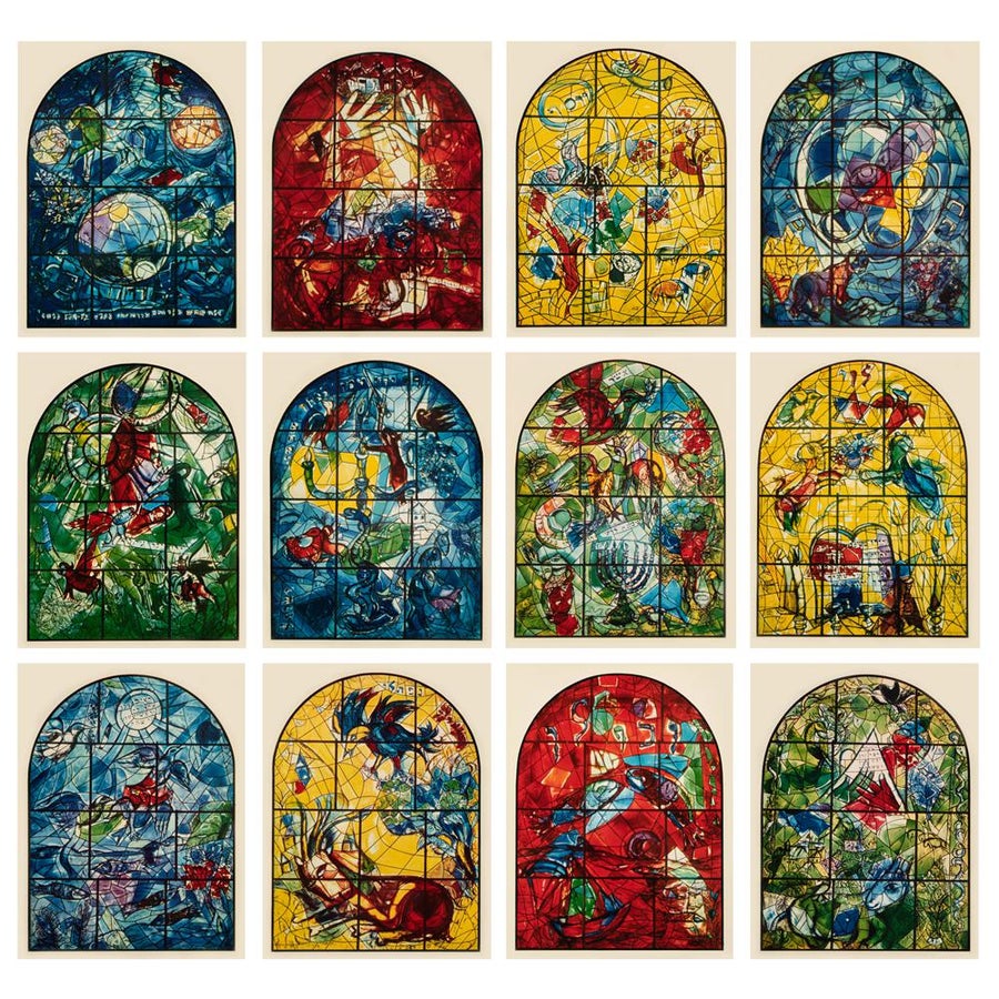 シャガール　MARC CHAGALL The Jerusalem Windows Marc Chagall Framed Stained Glass Jerusalem Windows
