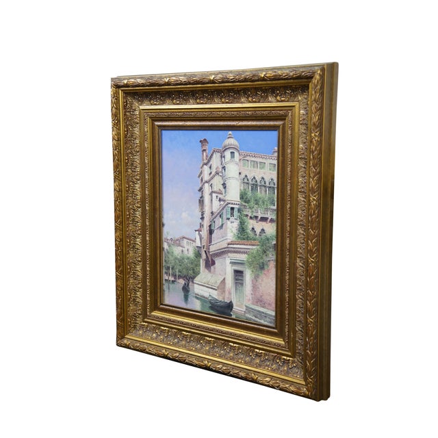 Impressionist Vasily Gribennikov Venice Canal Cityscape Oil Painting on Canvas 25" For Sale - Image 3 of 11