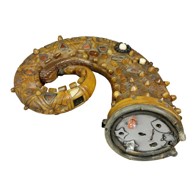 Unusually large, inlaid with crystal, amber and silver. Engraved with thistles, inside cover carved 1741, Wilm. Ruthven,...