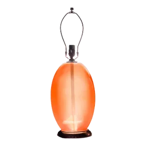 Late 20th Century Midcentury Modern Peach Lucite Sculptural Egg Form Table Lamp