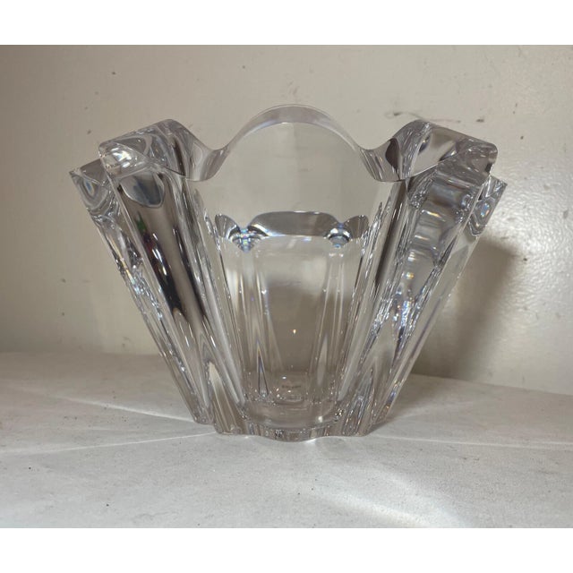 Large Handmade Kosta Boda Art Studio Clear Glass Crystal Signed Centerpiece Bowl For Sale - Image 11 of 15