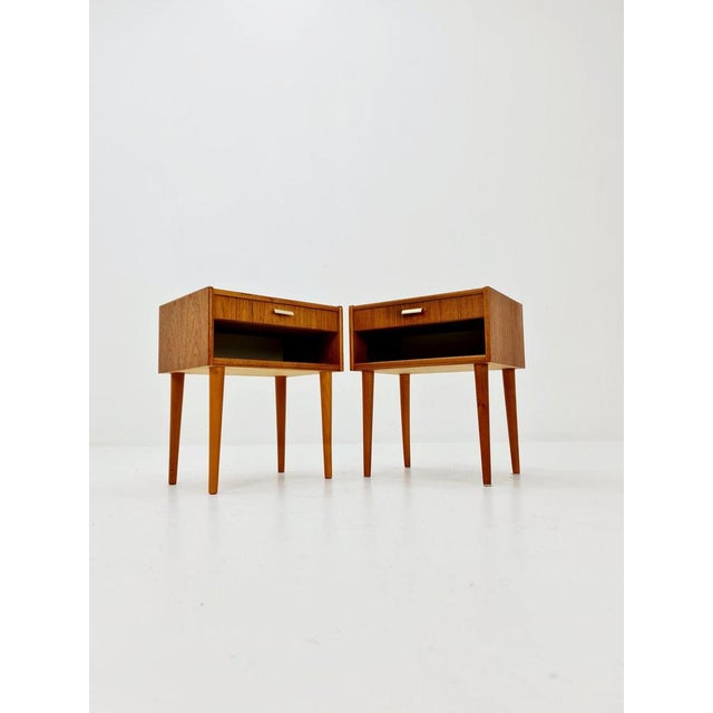 Wood Mid-Century Danish Teak Nightstands, 1960s, Set of 2 For Sale - Image 7 of 12