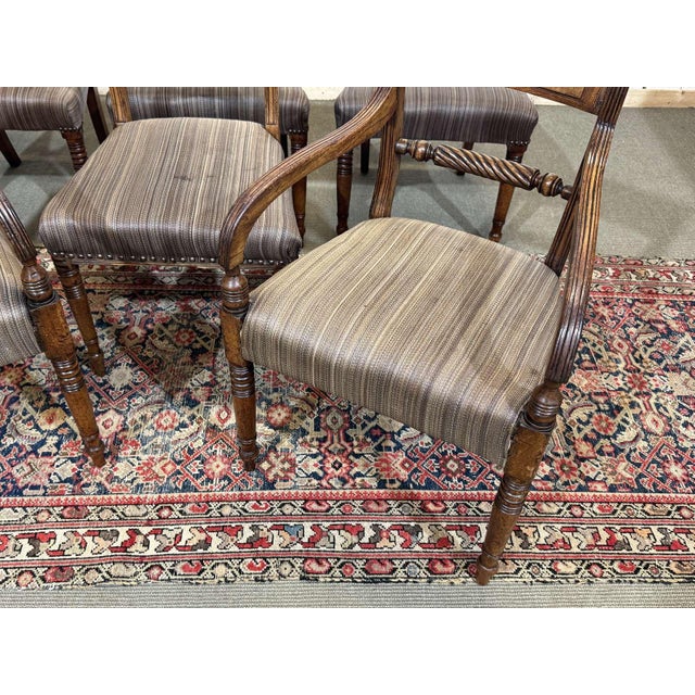 19th Century English Chairs and Armchairs Set in Mahogany, Set of 6 For Sale - Image 5 of 14