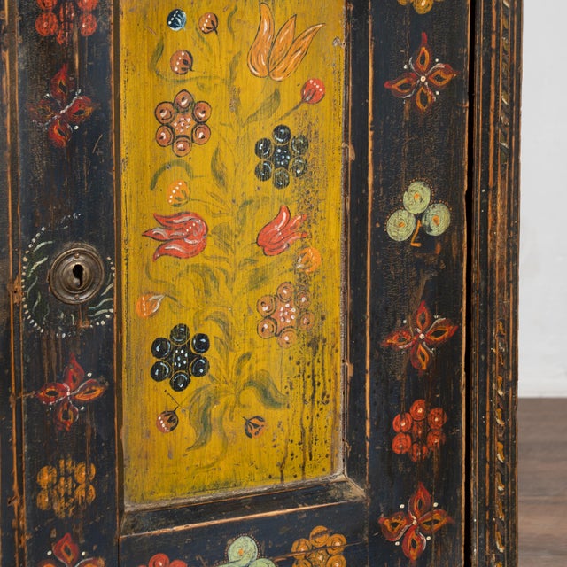 19th Century Original Hand-Painted Hungarian Pine Cabinet Sideboard For Sale - Image 11 of 16