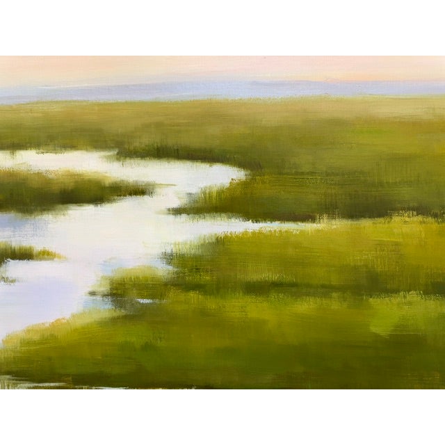 Large Square Winding Marsh Creek Painting - 48x48 For Sale - Image 9 of 9