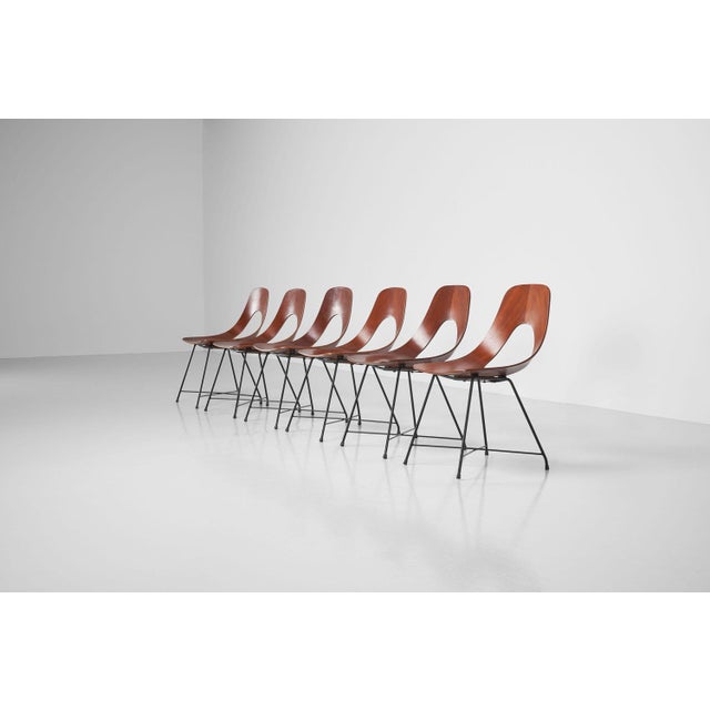 Ariston Dining Chairs by Augusto Bozzi for Saporiti, 1954, Set of 6 For Sale - Image 4 of 16