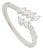 Modernist 14k White Gold Natural Diamond Open Bypass Ring Size 9 For Sale