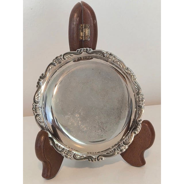Vintage Italian Silver-Plated Floral Rococo Coaster / Small Dish For Sale - Image 4 of 4