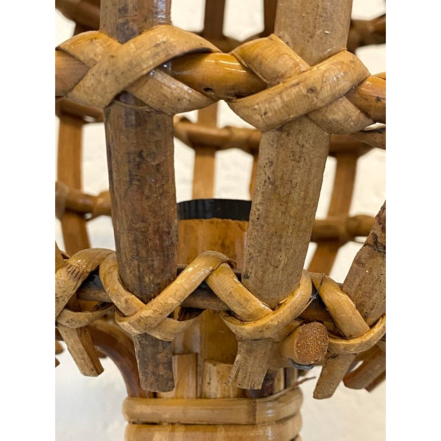 Rattan and Bamboo Wall Lamps, 1970s, Set of 2 For Sale - Image 5 of 7