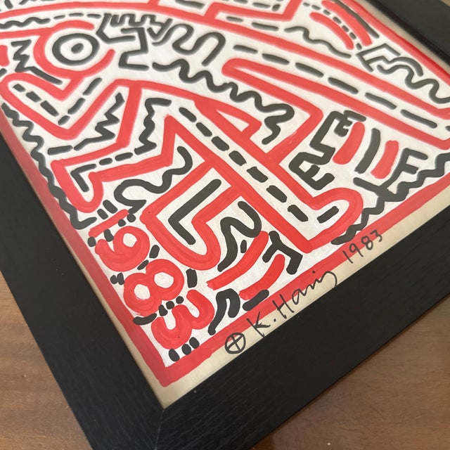 Keith Haring Vintage Keith Harring Drawing on Paper ~ Framed For Sale - Image 4 of 8