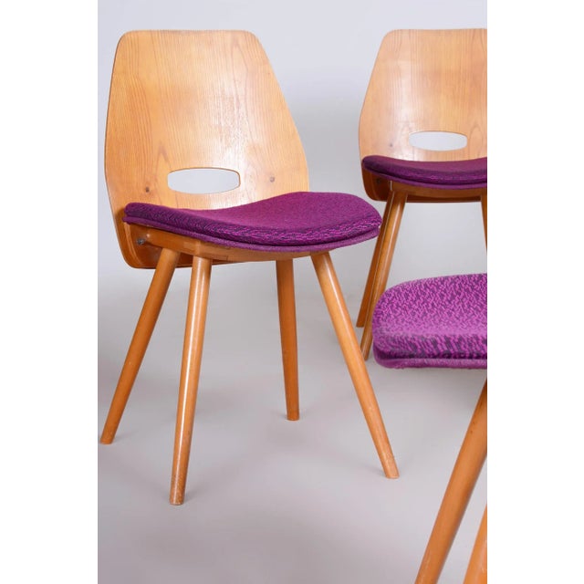 Mid-Century Dining Chairs attributed to František Jirák for Tatra, 1950s, Set of 4 For Sale - Image 11 of 11