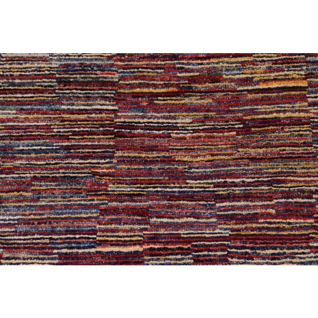 1990s Modern Gabbeh Blue/Red Wool Rug - 8'1'' X 9'10'' For Sale - Image 5 of 10