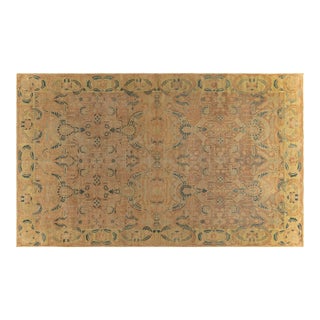 Fine Antique Indian Bold, Orange Handmade Wool Rug For Sale