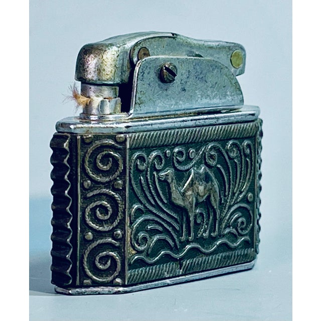 Antique Myon Silver Jacket Lighter Camel Motif For Sale - Image 6 of 7