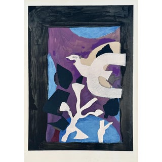 Georges Braque, Bird with Lotus, 1967, Color Lithograph For Sale