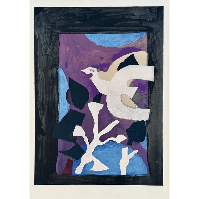 Georges Braque, Bird with Lotus, 1967, Color Lithograph For Sale