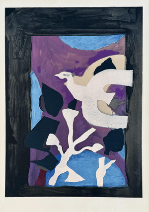 Georges Braque, Bird with Lotus, 1967, Color Lithograph