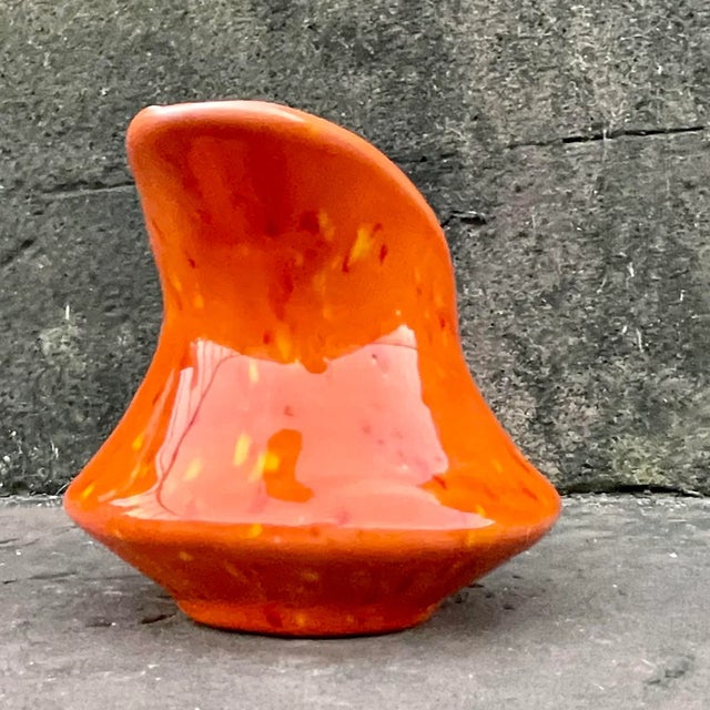 Vintage Mid-Century Modern Orange Speckle Creamer For Sale In Baltimore - Image 6 of 11