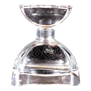 1960s Colle Crystal Semi Circle Perfume Bottle With Matching Stopper