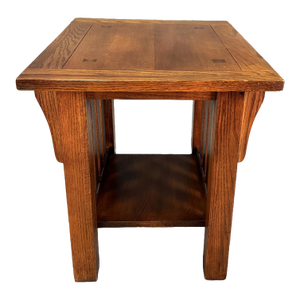 Late 20th Century Oak Mission Style Side Table