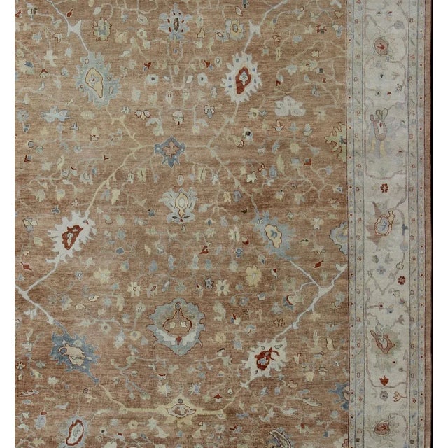 Measures 11'11 x 14'10 Large Oushak Rug, Floral, All-Over, Oushak Floral; Keivan Woven Arts:; Oversized finely made Floral...