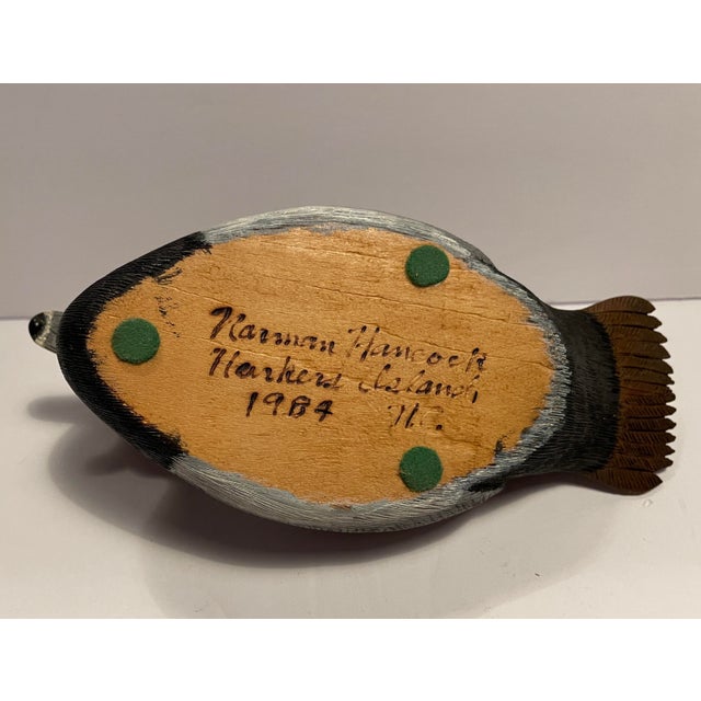 1984 Norman Hancock Redhead Duck Carving For Sale - Image 6 of 6