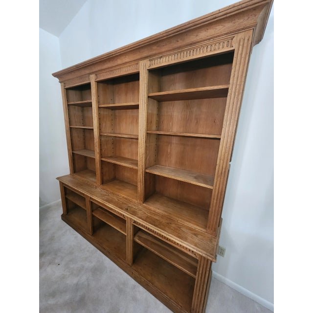 Italian Italian Bookcase in Solid Oak For Sale - Image 3 of 4