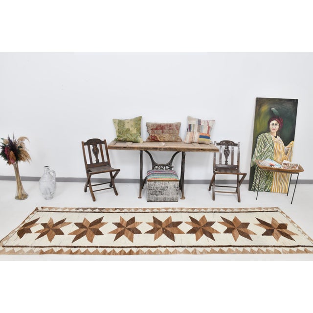 Kilim Beige Runner Rug For Sale - Image 4 of 17