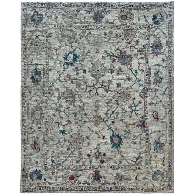 Traditional 8.8x9.11 Oushak Carpet For Sale - Image 3 of 9