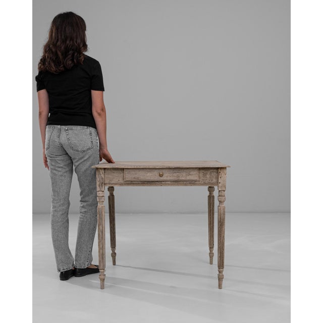 19th Century French Provincial Oak Side Table with Single Drawer For Sale - Image 18 of 18