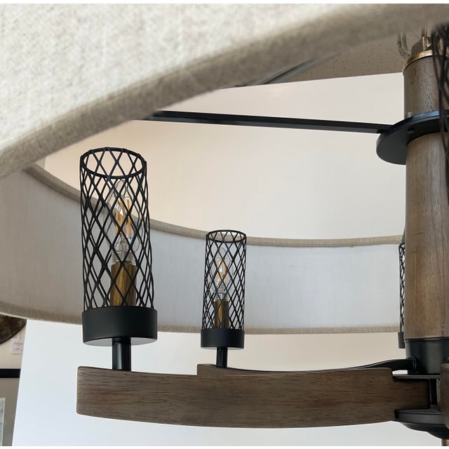 2020s Organic Modern Linen Woodall Chandelier For Sale - Image 5 of 5