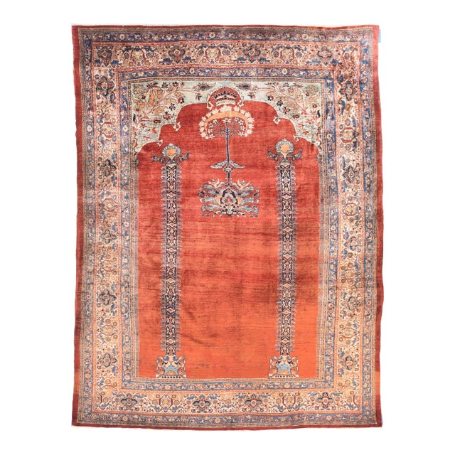 Antique Rust Heriz Persian Area Rug For Sale