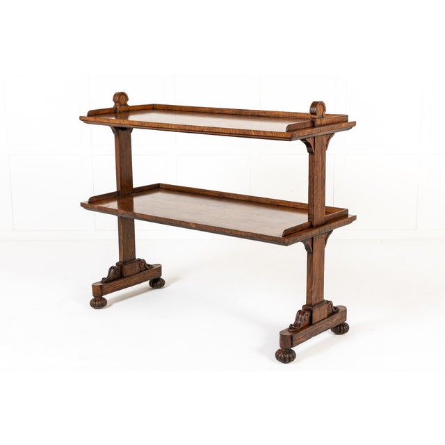 19th Century English Regency Oak Dumb Waiter For Sale - Image 9 of 11