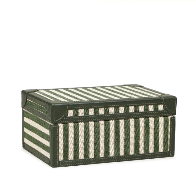 Kora Green Cotton Jute Jewelry Box Set For Sale In Los Angeles - Image 6 of 8