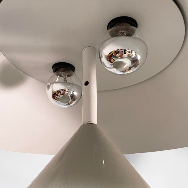 Italian Modern Gray Metal Pascal Chandelier by Vico Magistretti for Oluce, 1980s For Sale - Image 12 of 14