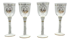The Romeo and Juliet Goblets by Franklin Mint, 1986, Set of 4