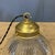 Pressed Glass Pendant Lamp with Brass Fixture from Holophane, 1930s For Sale - Image 9 of 15
