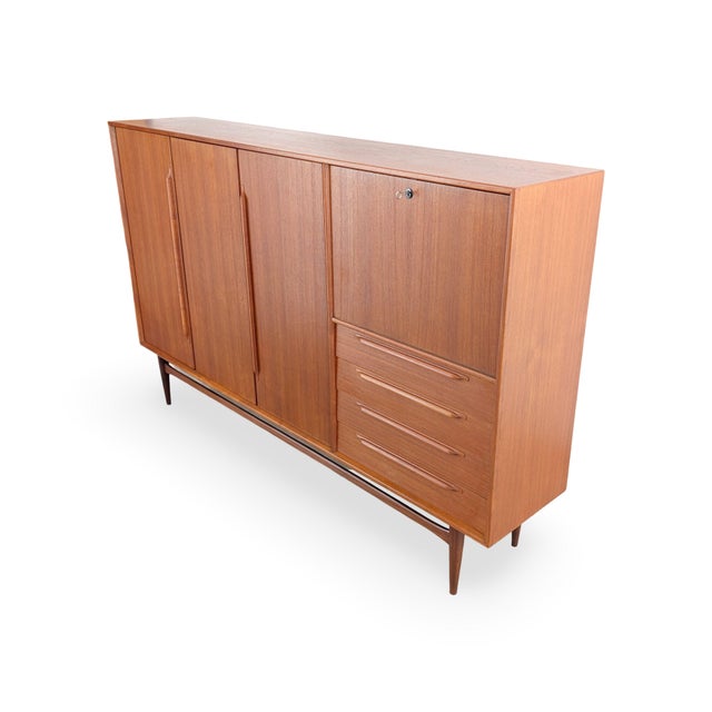 Mid-Century Modern Mid-Century Teak Highboard by Heinrich Riestenpatt For Sale - Image 3 of 17