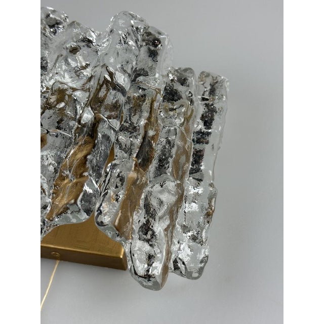 Vintage Ice Glass Wall Lamp by J.T. Kalmar, 1970s For Sale - Image 12 of 18